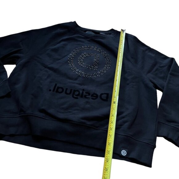 DESIGUAL Love Yourself Love Others Love the World Black Sweatshirt Sweater - Picture 8 of 8